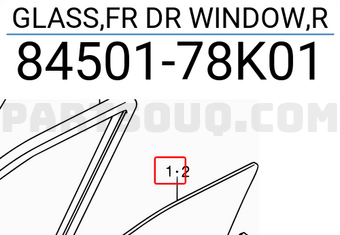 Suzuki 8450178K01 GLASS,FR DR WINDOW,R