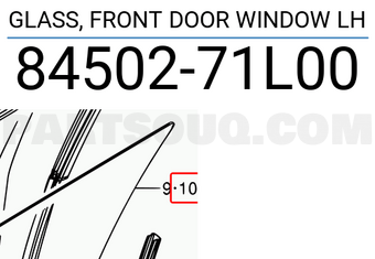 Suzuki 8450271L00 GLASS, FRONT DOOR WINDOW LH