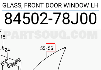 Suzuki 8450278J00 GLASS, FRONT DOOR WINDOW LH
