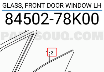 Suzuki 8450278K00 GLASS, FRONT DOOR WINDOW LH