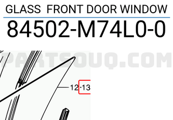 Suzuki 84502M74L00 GLASS FRONT DOOR WINDOW