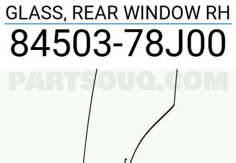 Suzuki 8450378J00 GLASS, REAR WINDOW RH