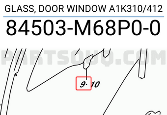 Suzuki 84503M68P00 GLASS, DOOR WINDOW A1K310/412