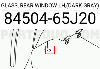 Suzuki 8450465J20 GLASS, REAR WINDOW LH,(DARK GRAY)