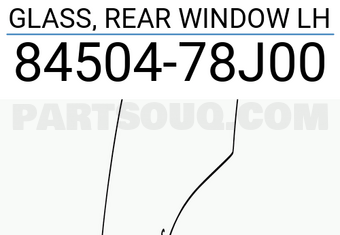 Suzuki 8450478J00 GLASS, REAR WINDOW LH