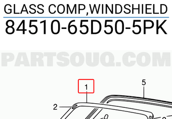Suzuki 8451065D505PK GLASS COMP,WINDSHIELD