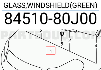Suzuki 8451080J00 GLASS,WINDSHIELD(GREEN)