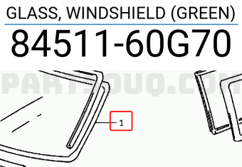 Suzuki 8451160G70 GLASS, WINDSHIELD (GREEN)