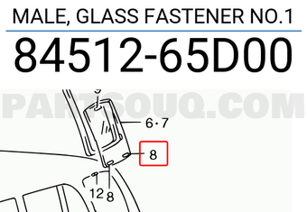 Suzuki 8451265D00 MALE, GLASS FASTENER NO.1