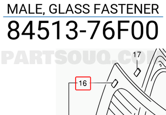 Suzuki 8451376F00 MALE, GLASS FASTENER