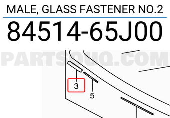 Suzuki 8451465J00 MALE, GLASS FASTENER NO.2