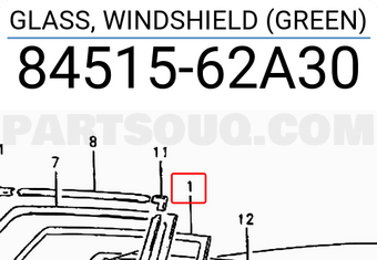 Suzuki 8451562A30 GLASS, WINDSHIELD (GREEN)
