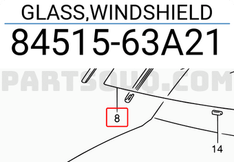Suzuki 8451563A21 GLASS,WINDSHIELD