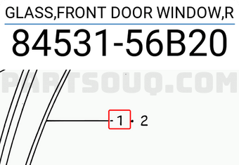 Suzuki 8453156B20 GLASS,FRONT DOOR WINDOW,R
