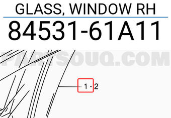 Suzuki 8453161A11 GLASS, WINDOW RH