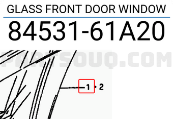 Suzuki 8453161A20 GLASS FRONT DOOR WINDOW