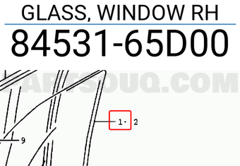 Suzuki 8453165D00 GLASS, WINDOW RH