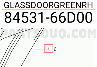 Suzuki 8453166D00 GLASSDOORGREENRH