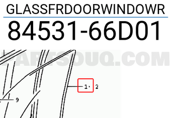 Suzuki 8453166D01 GLASSFRDOORWINDOWR