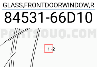 Suzuki 8453166D10 GLASS,FRONTDOORWINDOW,R