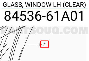 Suzuki 8453661A01 GLASS, WINDOW LH (CLEAR)