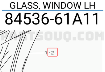 Suzuki 8453661A11 GLASS, WINDOW LH