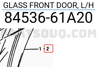 Suzuki 8453661A20 GLASS FRONT DOOR, L/H