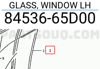 Suzuki 8453665D00 GLASS, WINDOW LH