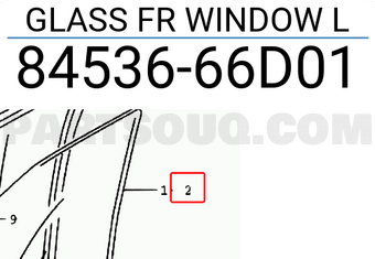 Suzuki 8453666D01 GLASS FR WINDOW L