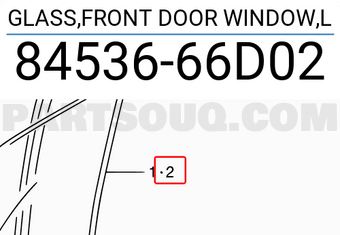 Suzuki 8453666D02 GLASS,FRONT DOOR WINDOW,L