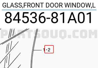 Suzuki 8453681A01 GLASS,FRONT DOOR WINDOW,L