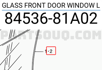 Suzuki 8453681A02 GLASS FRONT DOOR WINDOW L