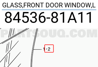 Suzuki 8453681A11 GLASS,FRONT DOOR WINDOW,L