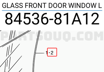 Suzuki 8453681A12 GLASS FRONT DOOR WINDOW L