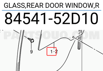 Suzuki 8454152D10 GLASS,REAR DOOR WINDOW,R