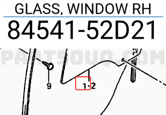 Suzuki 8454152D21 GLASS, WINDOW RH