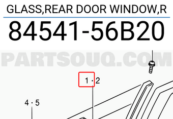 Suzuki 8454156B20 GLASS,REAR DOOR WINDOW,R
