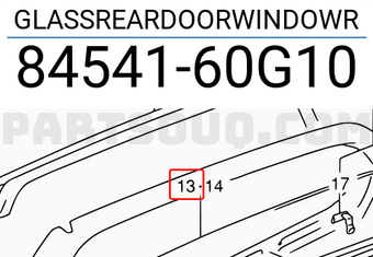 Suzuki 8454160G10 GLASSREARDOORWINDOWR