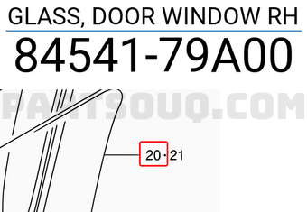 Suzuki 8454179A00 GLASS, DOOR WINDOW RH
