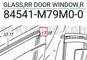 Suzuki 84541M79M00 GLASS,RR DOOR WINDOW,R