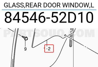 Suzuki 8454652D10 GLASS,REAR DOOR WINDOW,L