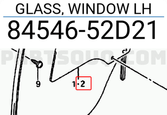 Suzuki 8454652D21 GLASS, WINDOW LH