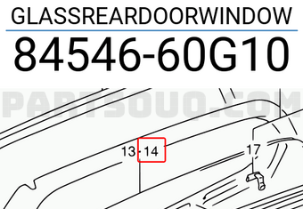 Suzuki 8454660G10 GLASSREARDOORWINDOW