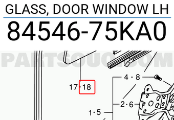 Suzuki 8454675KA0 GLASS, DOOR WINDOW LH