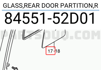 Suzuki 8455152D01 GLASS,REAR DOOR PARTITION,R