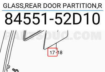 Suzuki 8455152D10 GLASS,REAR DOOR PARTITION,R