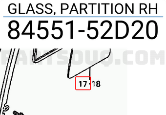 Suzuki 8455152D20 GLASS, PARTITION RH