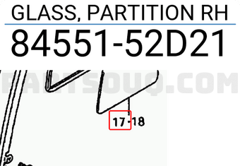 Suzuki 8455152D21 GLASS, PARTITION RH