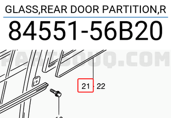 Suzuki 8455156B20 GLASS,REAR DOOR PARTITION,R