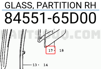 Suzuki 8455165D00 GLASS, PARTITION RH